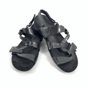 $80 Vionic Paros Backstrap Orthopedic Sandals 8 Womens Black Strappy Walking